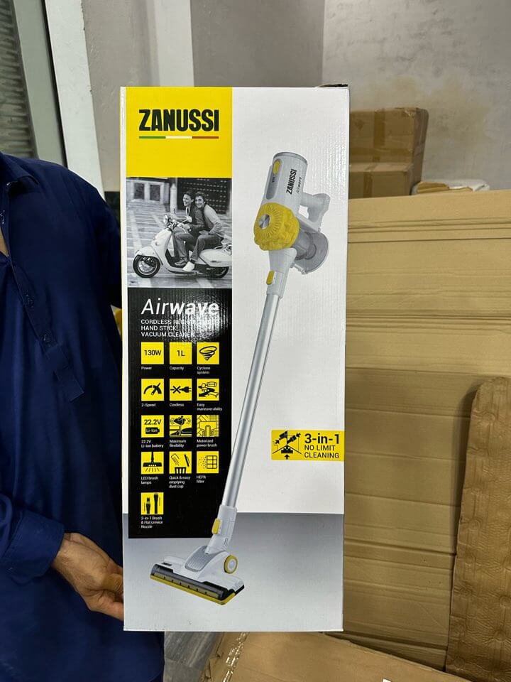 zanussi airwave cordless rechargeable hand stick vacuum cleaner