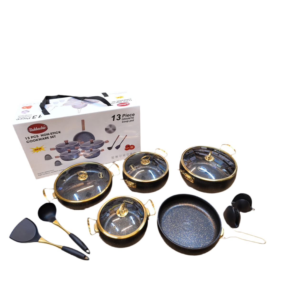 Russia lot imported 13 pieces non-stick Granite coating Cookware set