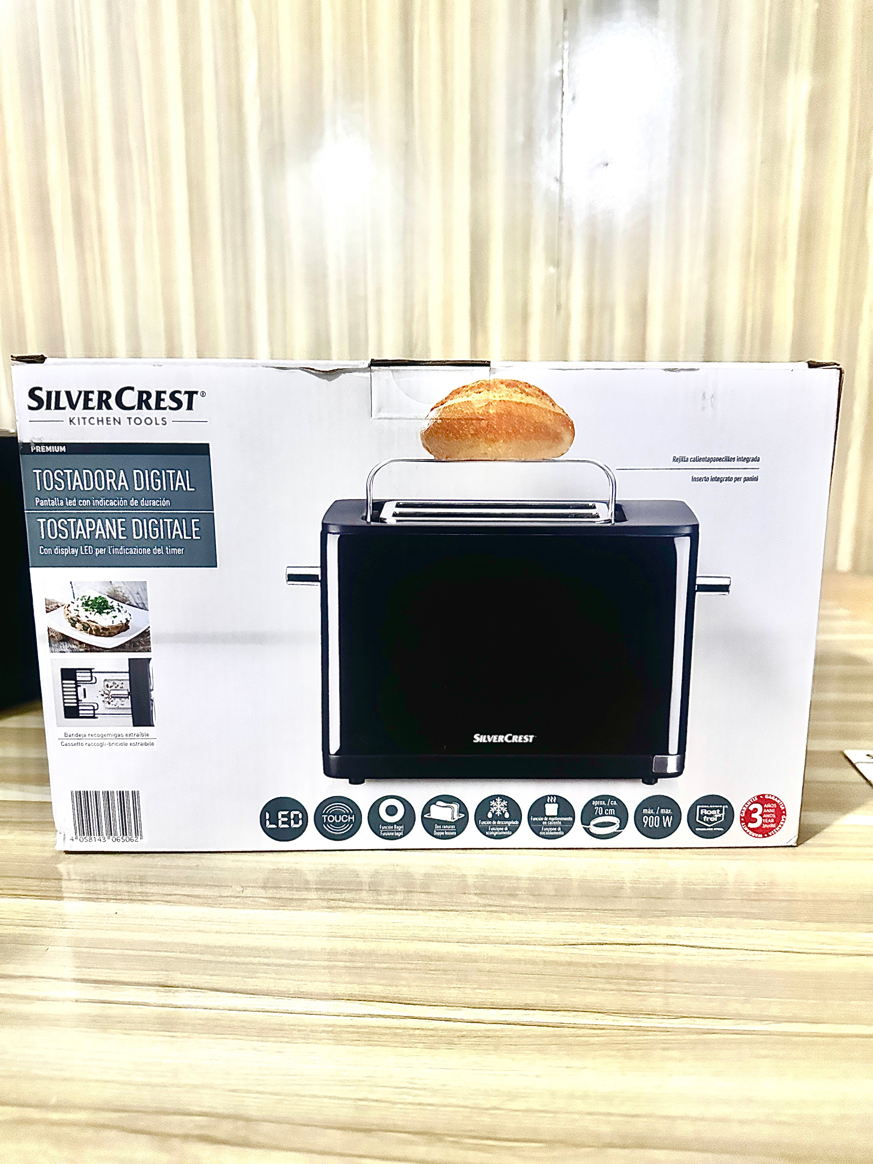 Germany lot imported SILVER CREST 2 Slice Digital Toaster 900W