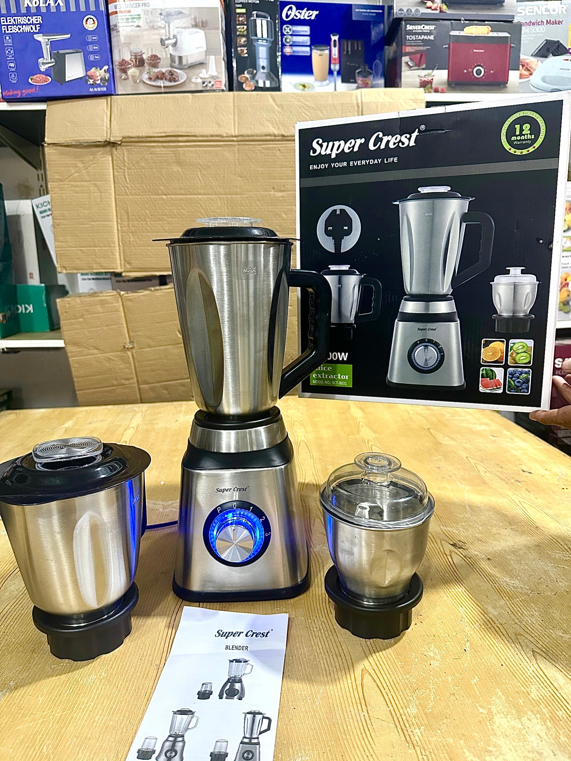 Germany lot important super crest 3 in 1 stainless steel blender