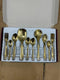 Lot imported 6 person 28 pieces golden cutlery set