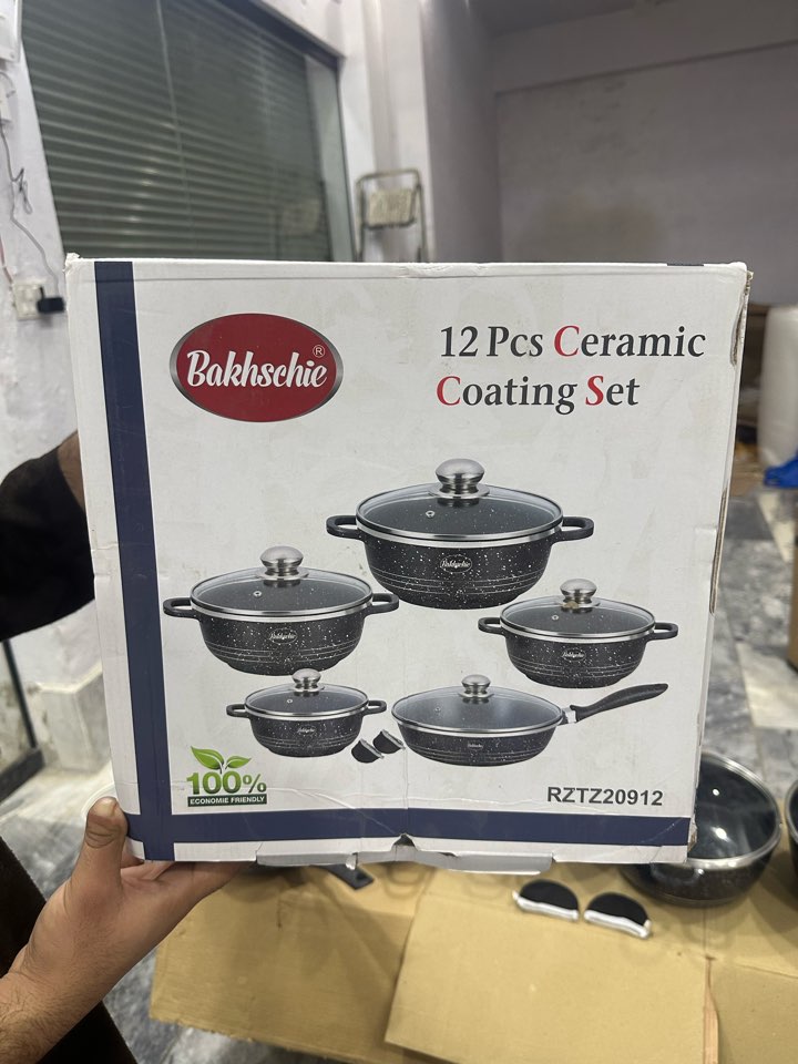 Lot Imported 12 Pieces Ceramic Coated Cookware Set