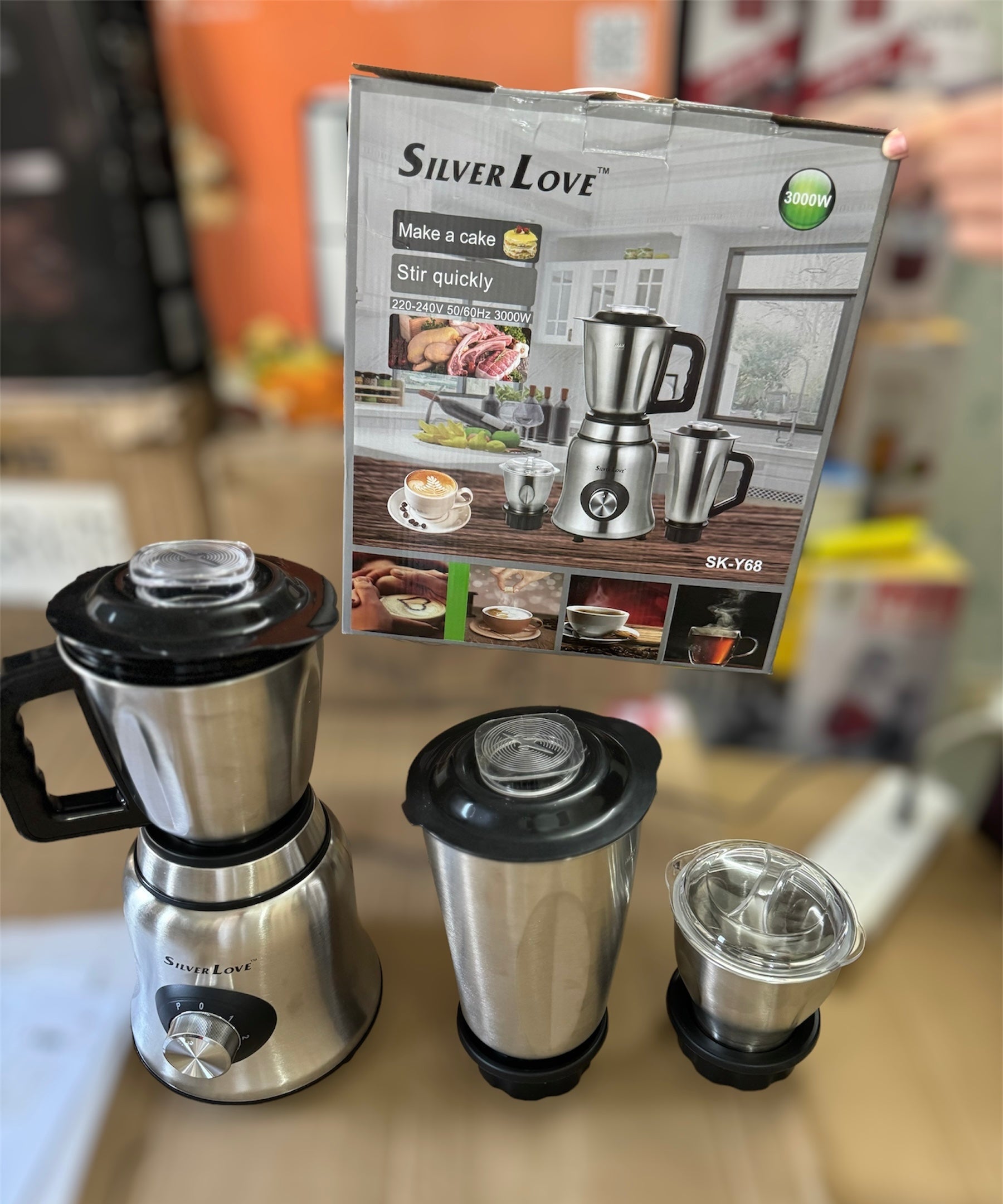 Lot imported Silver love 3 in 1 stainless steel electric blender