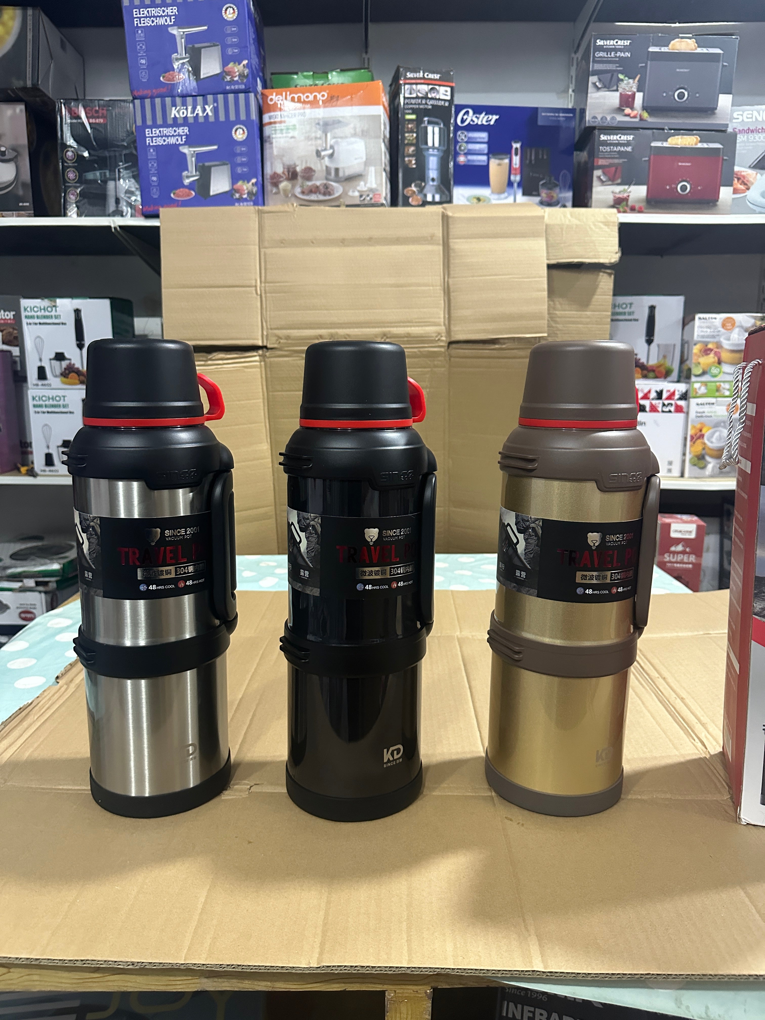 OKADI DOUBLE WALL STAINLESS STEEL TRAVEL BOTTLES 4000ml &3600ml