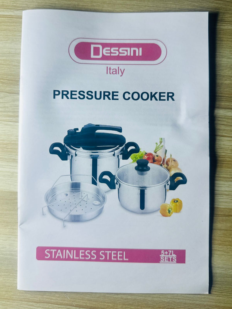 Lot Imported DESSINI ITALY 3 in 1 pressure cooker set (5+7L)