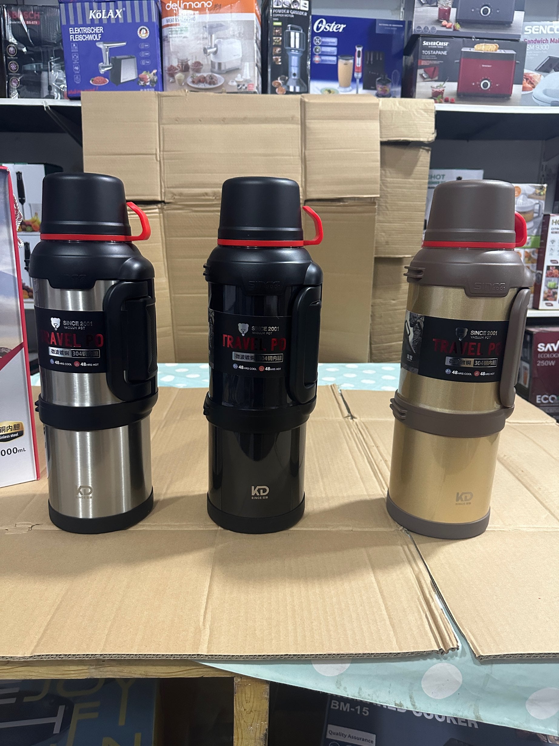 OKADI DOUBLE WALL STAINLESS STEEL TRAVEL BOTTLES 4000ml &3600ml