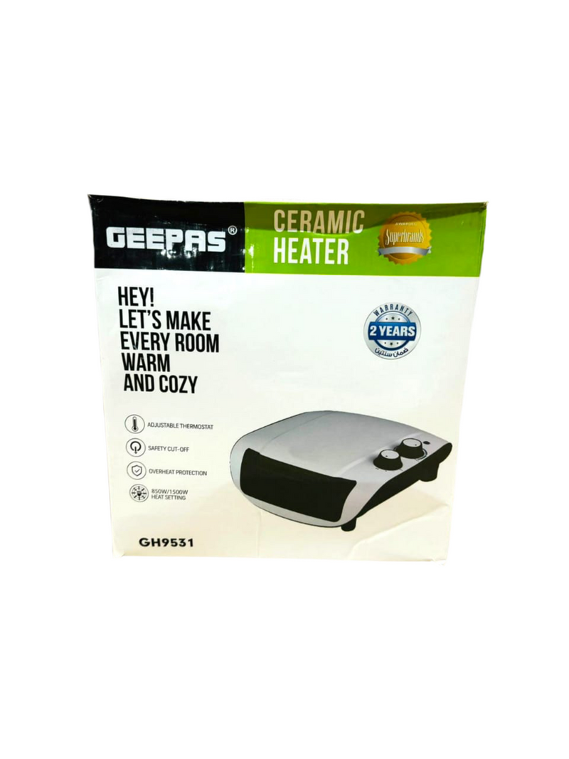 Geepas 850W/1500W Ceramic Heater-9531