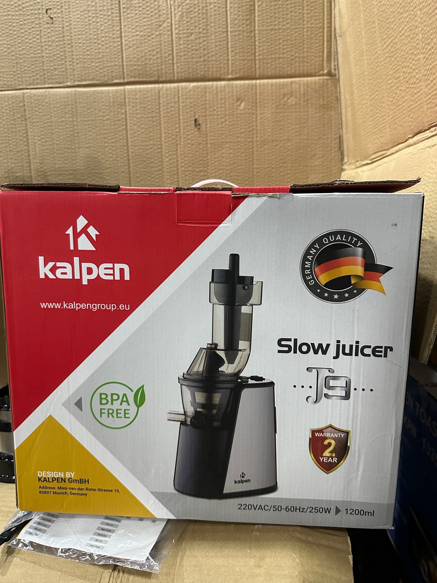 German Lot Imported Kalpen J9 Slow Juicer 250watt