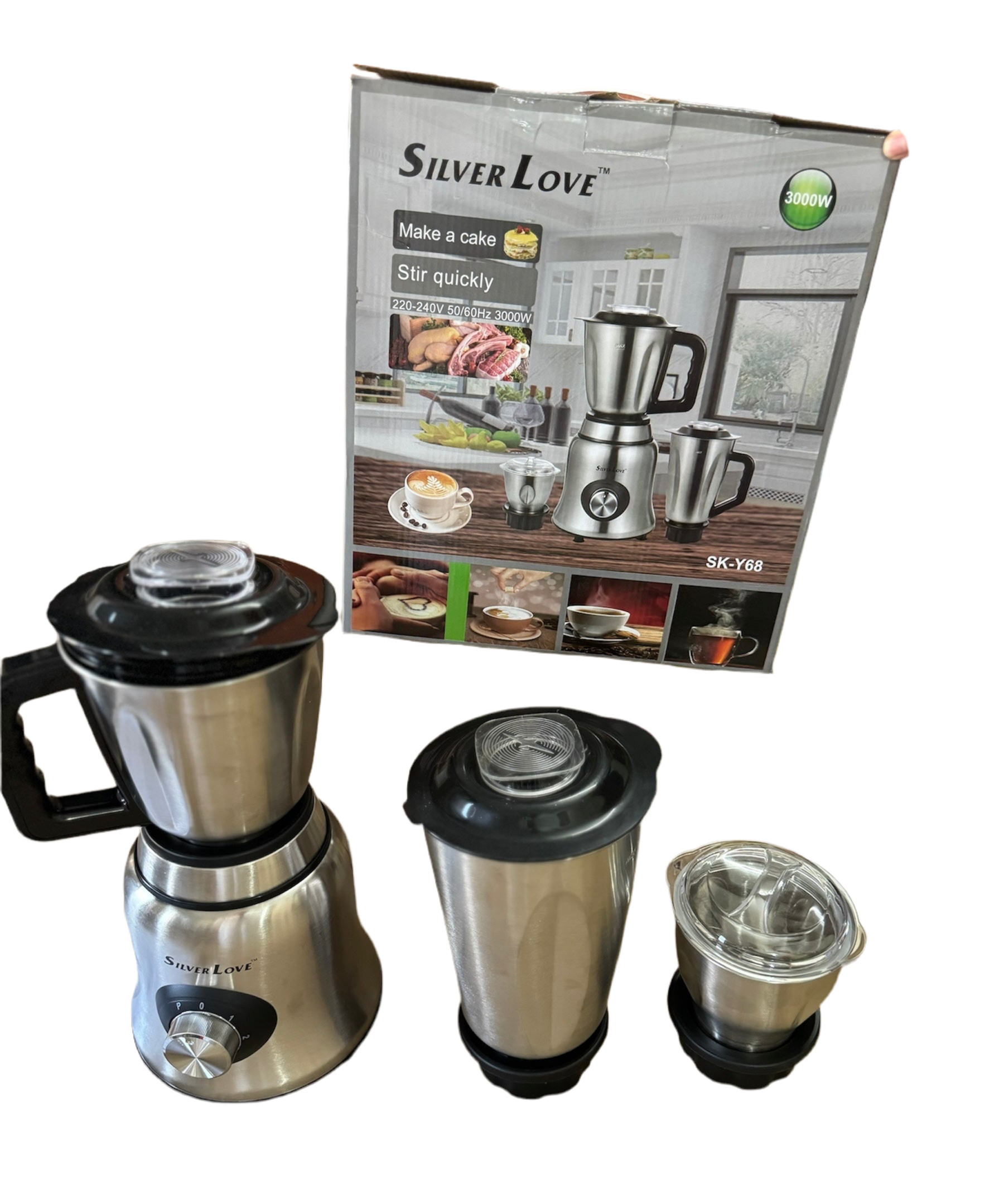 Lot imported Silver love 3 in 1 stainless steel electric blender