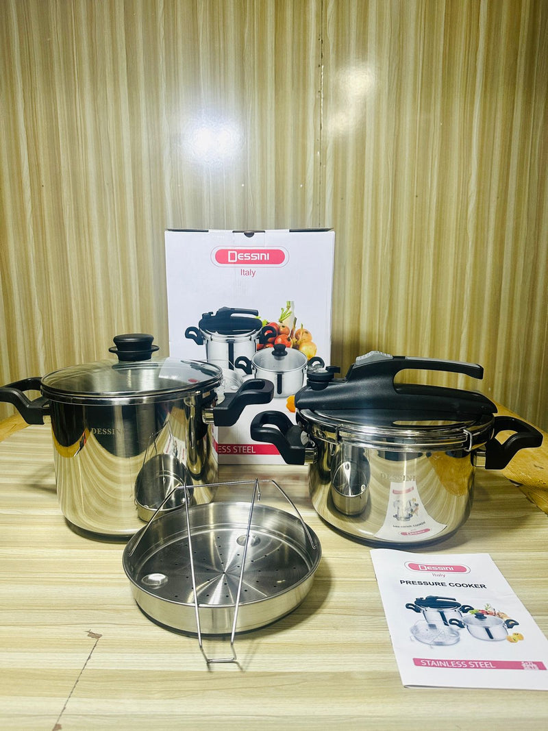 Lot Imported DESSINI ITALY 3 in 1 pressure cooker set (5+7L)