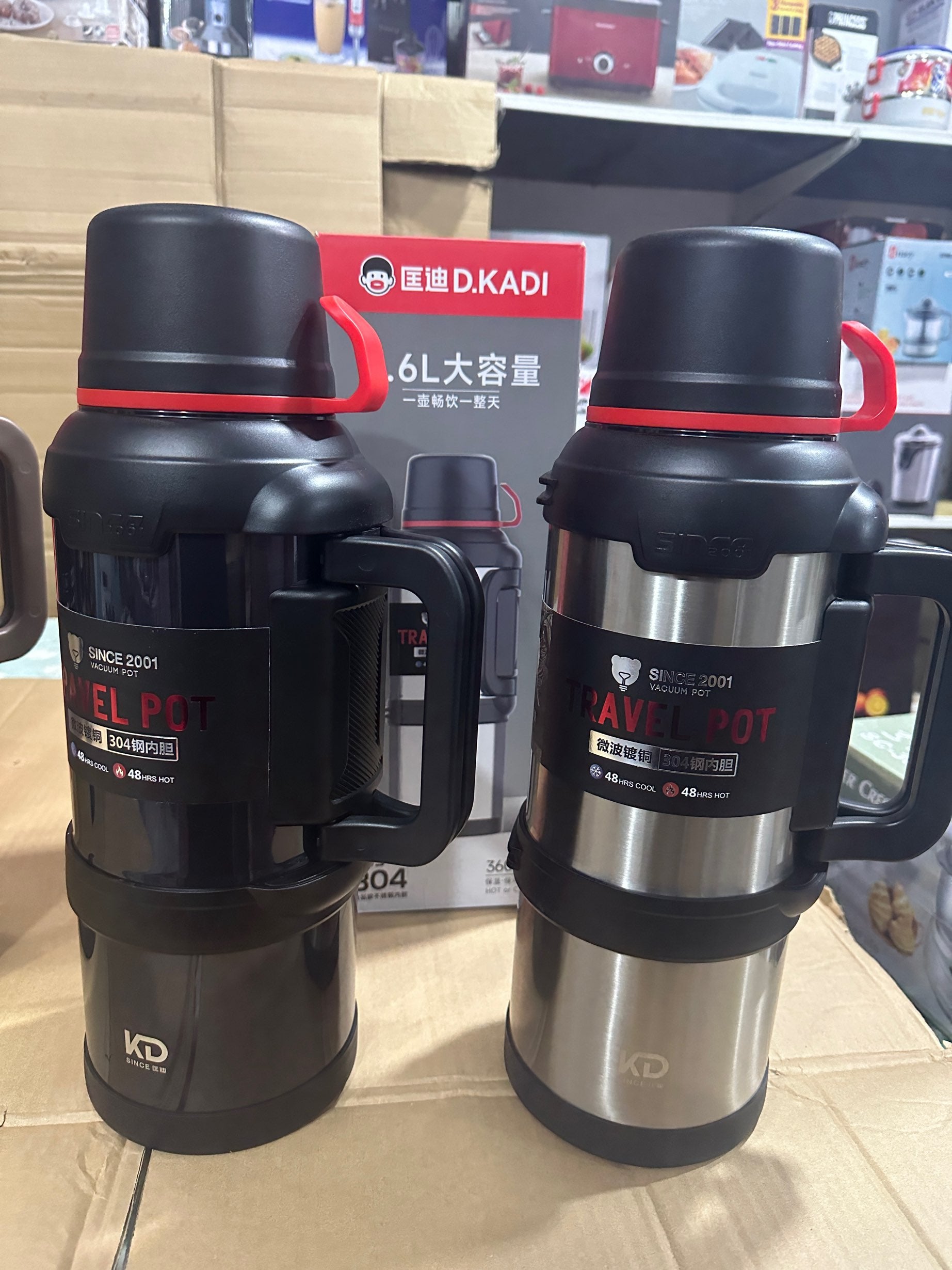 OKADI DOUBLE WALL STAINLESS STEEL TRAVEL BOTTLES 4000ml &3600ml