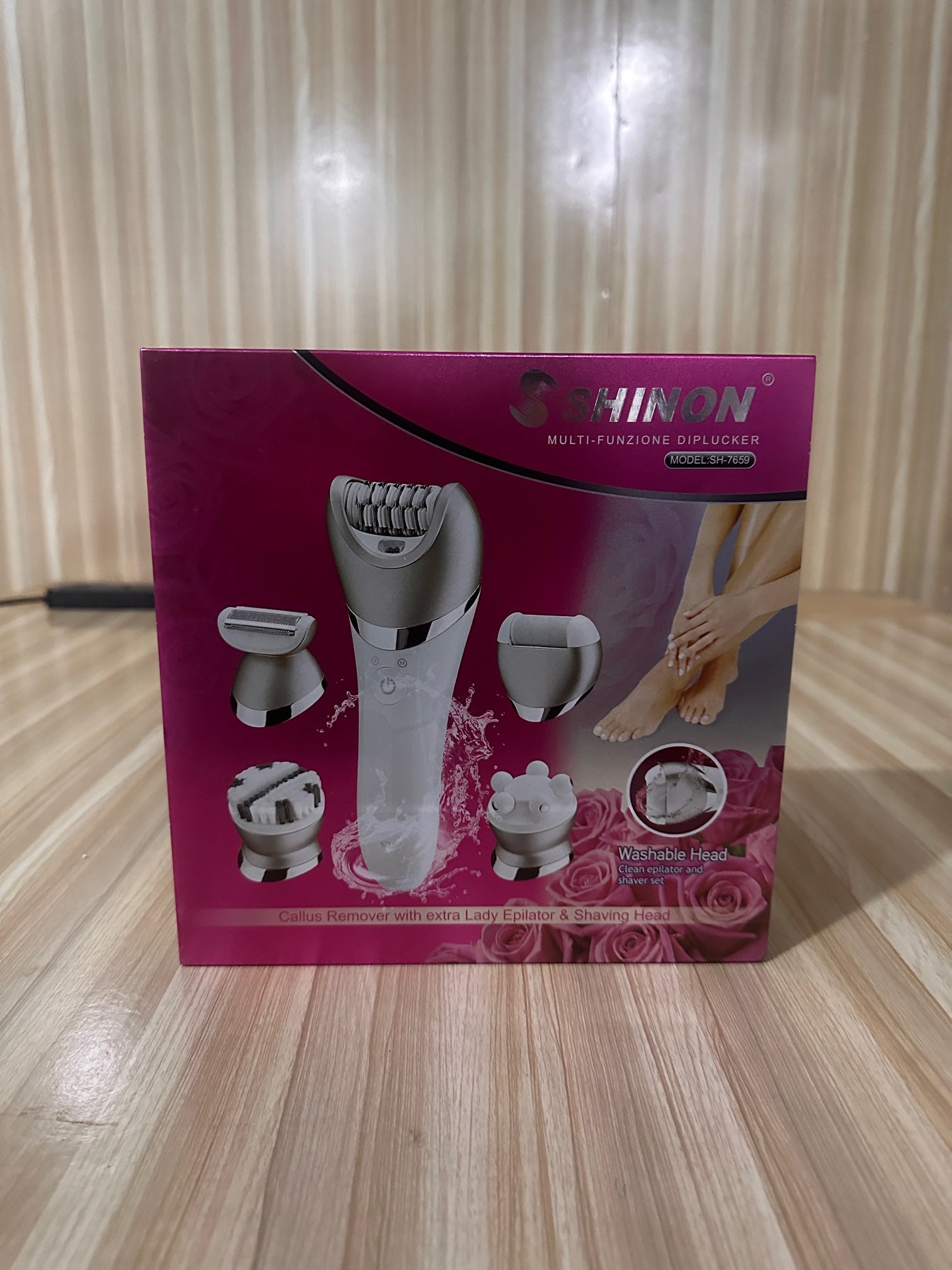 Shinon Multi-Function Ladies Epilator, Shaver, Massager, Brush & Callus Remover