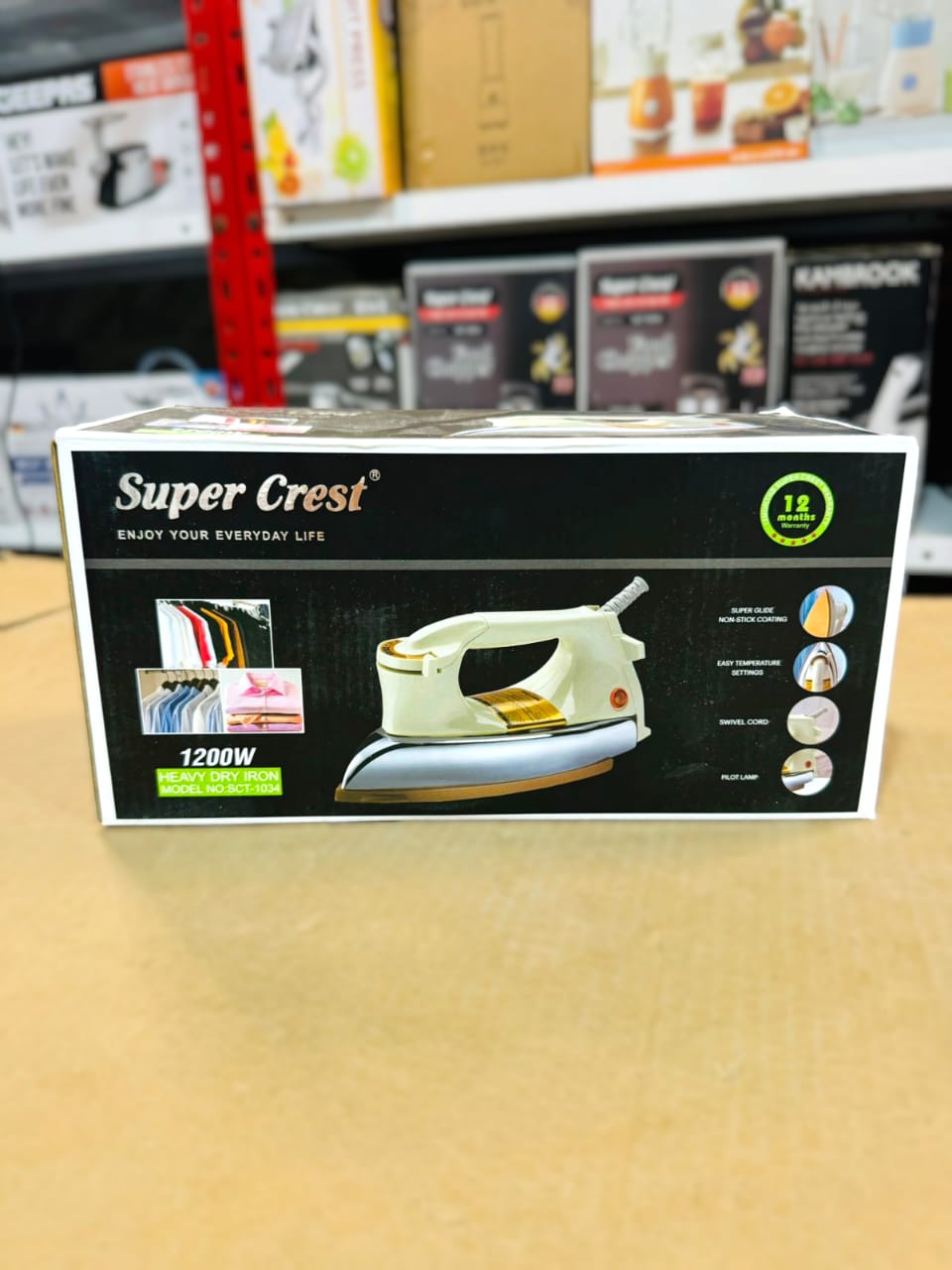 Germany lot imported SUPER CREST 1200W Heavy Dry Iron SCT-1034