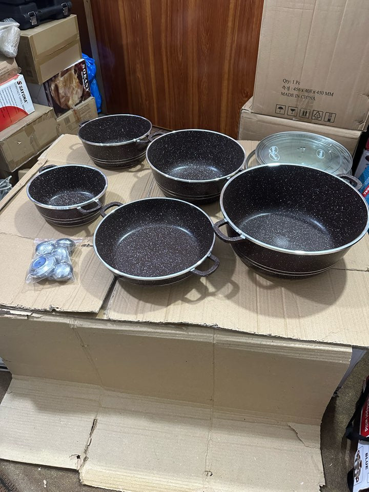 Lot Imported Original 10 Pieces Granite Cookware Set