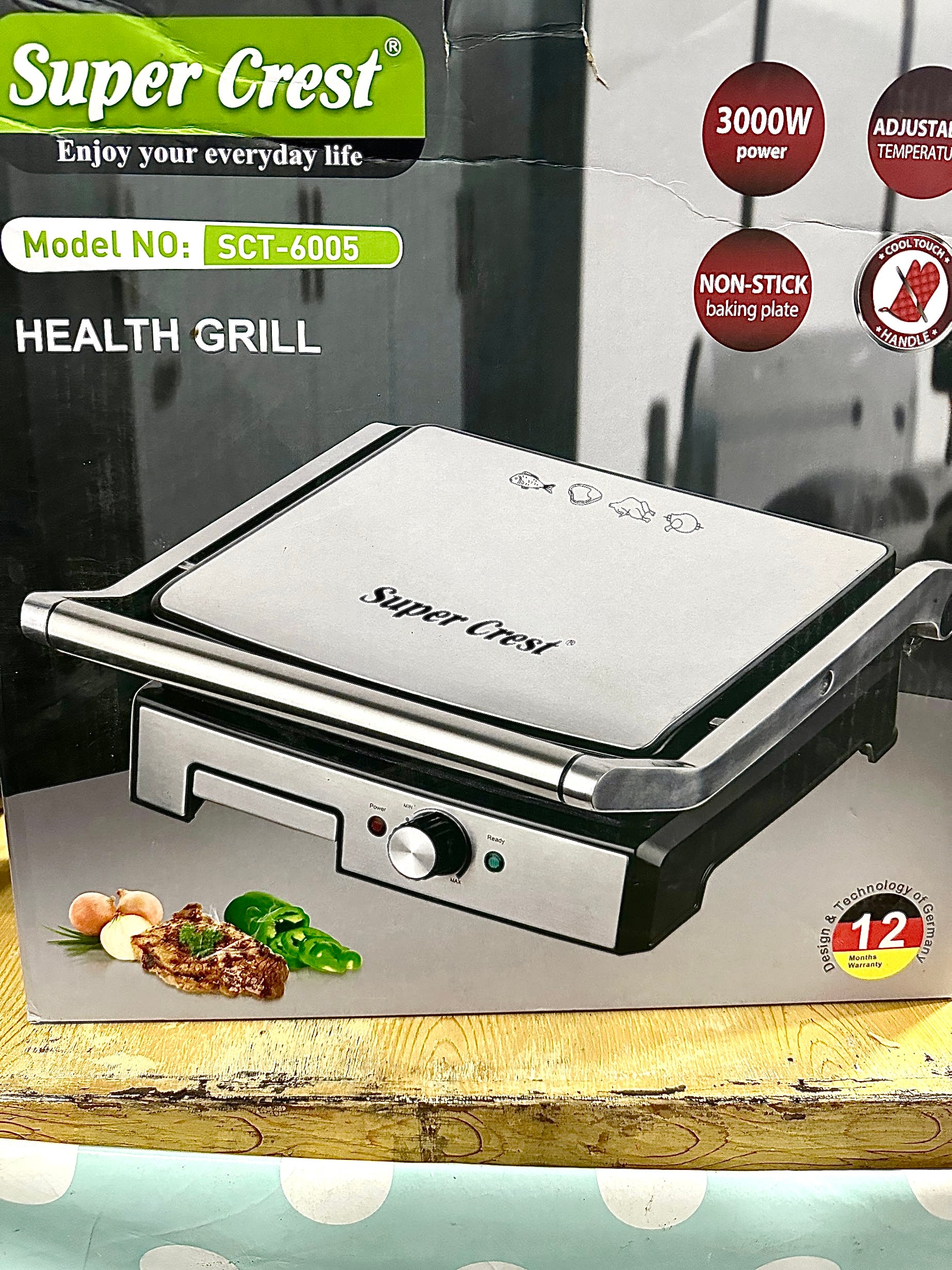 Germany lot imported super crest 3000watt stainless steel grill