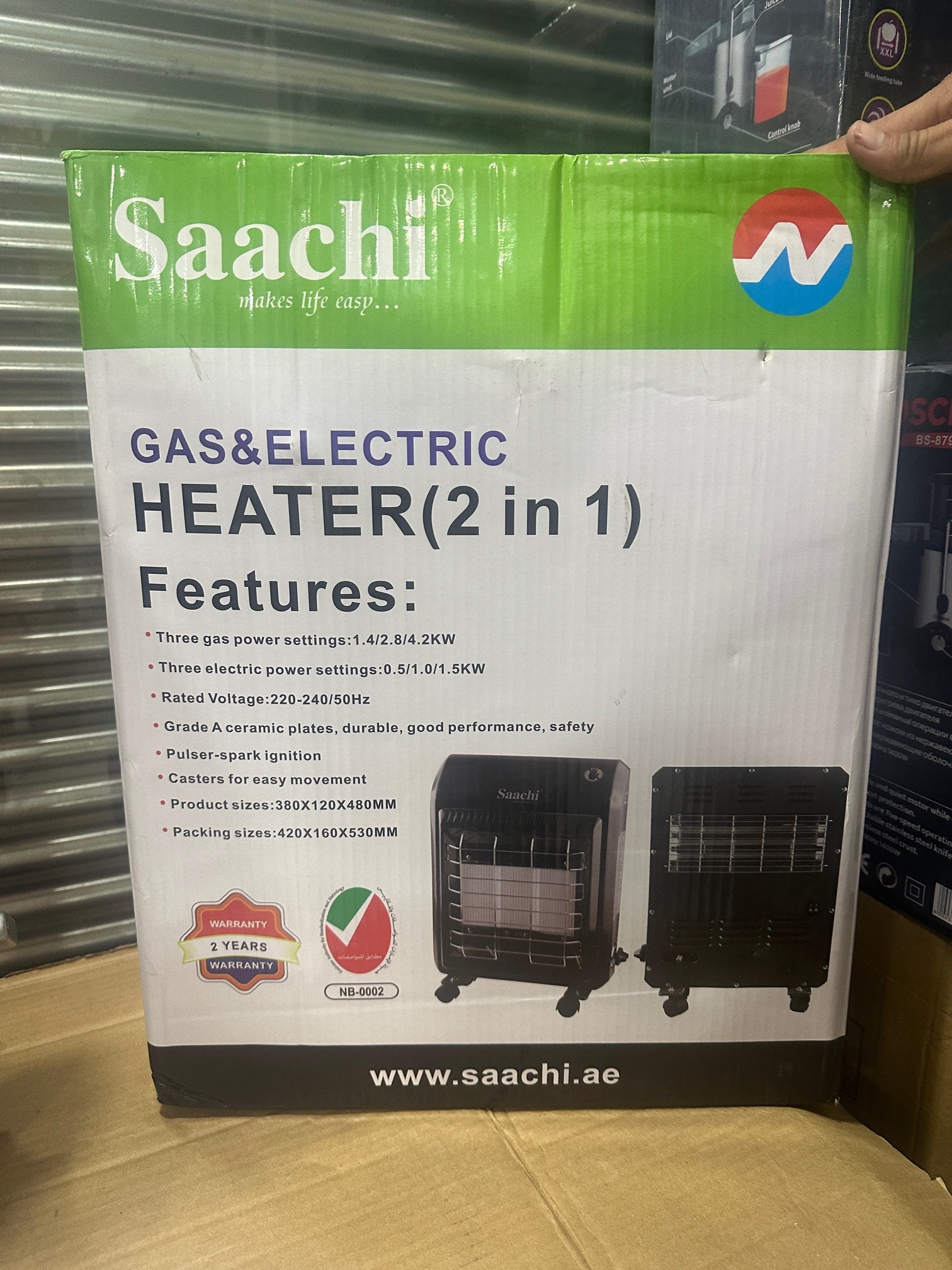 Dubai Lot imported Saachi 2 in 1 electric heater + natural GAS