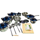 Germany lot imported 30 Pcs stainless steel Cookware Set with 7 Ply Induction Base