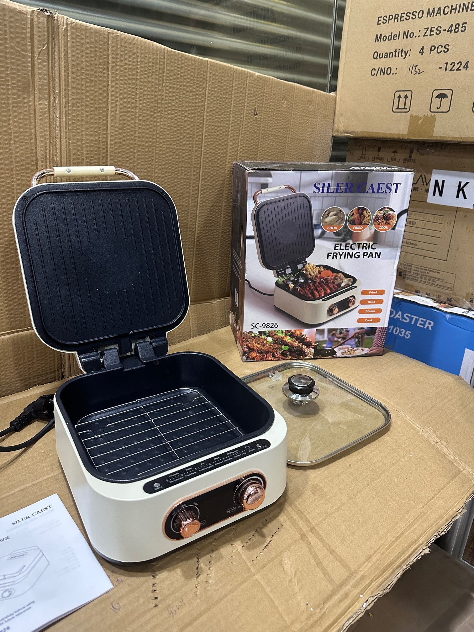 Lot imported multifunctional Electric Frying Pan & Grill+Hotpot