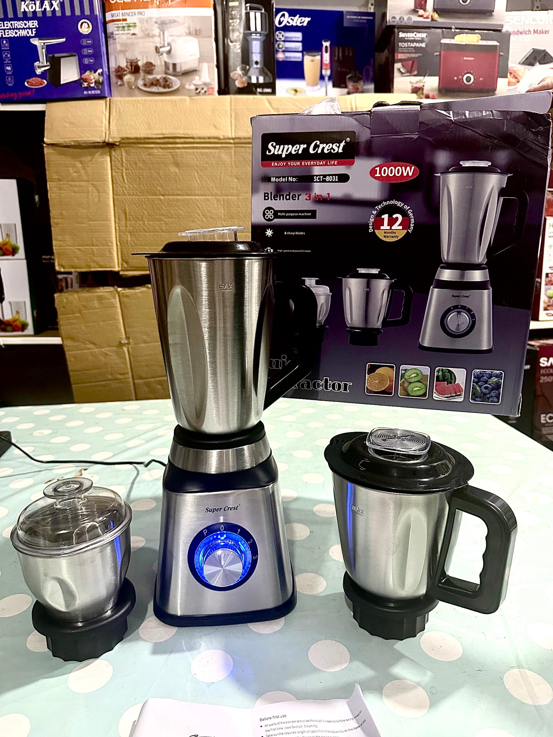 Germany lot imported 3 in 1 fully stainless steel electric Blender