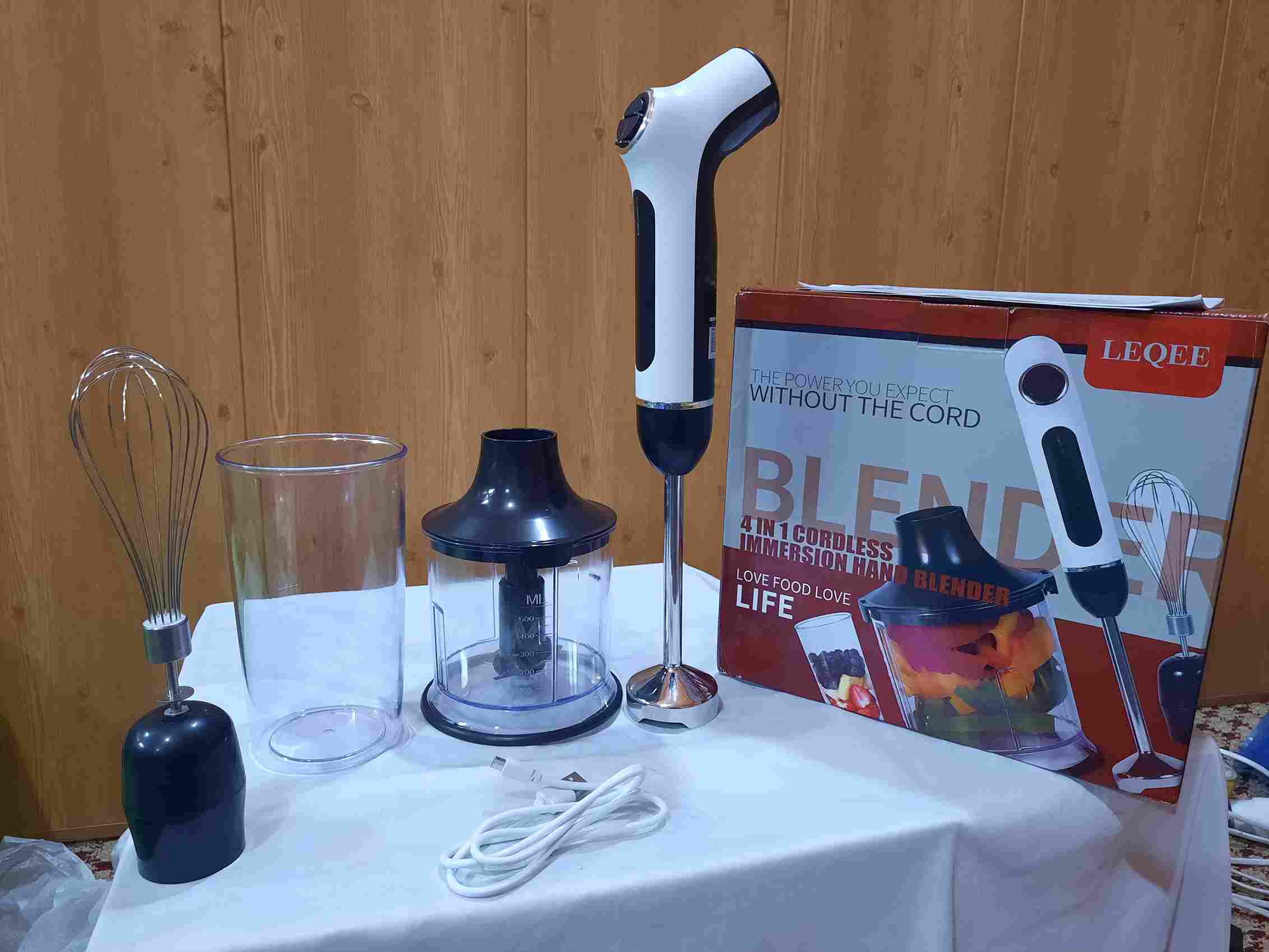 4 in 1 Chargeable Portable Hand Blender Set