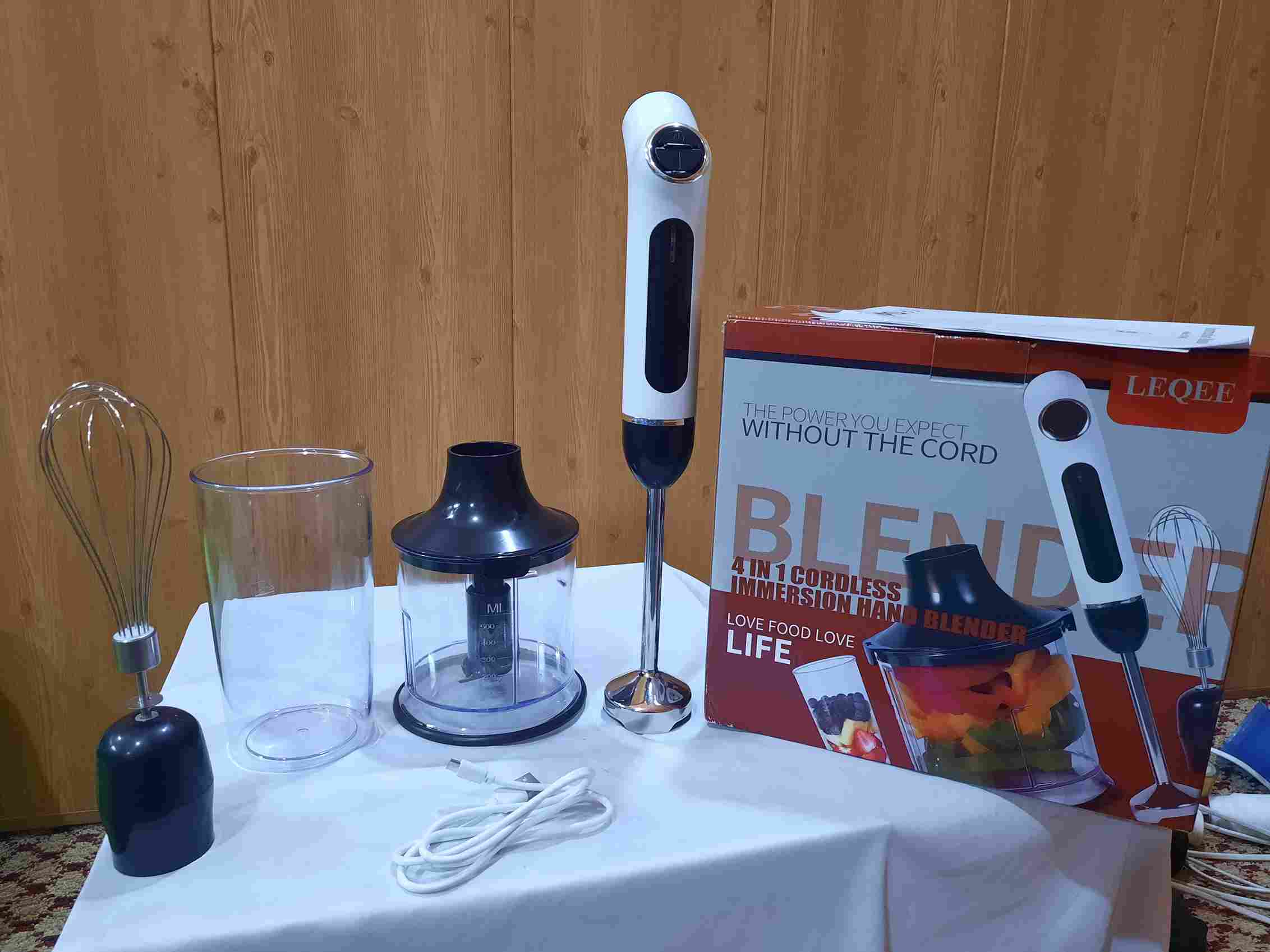 4 in 1 Chargeable Portable Hand Blender Set