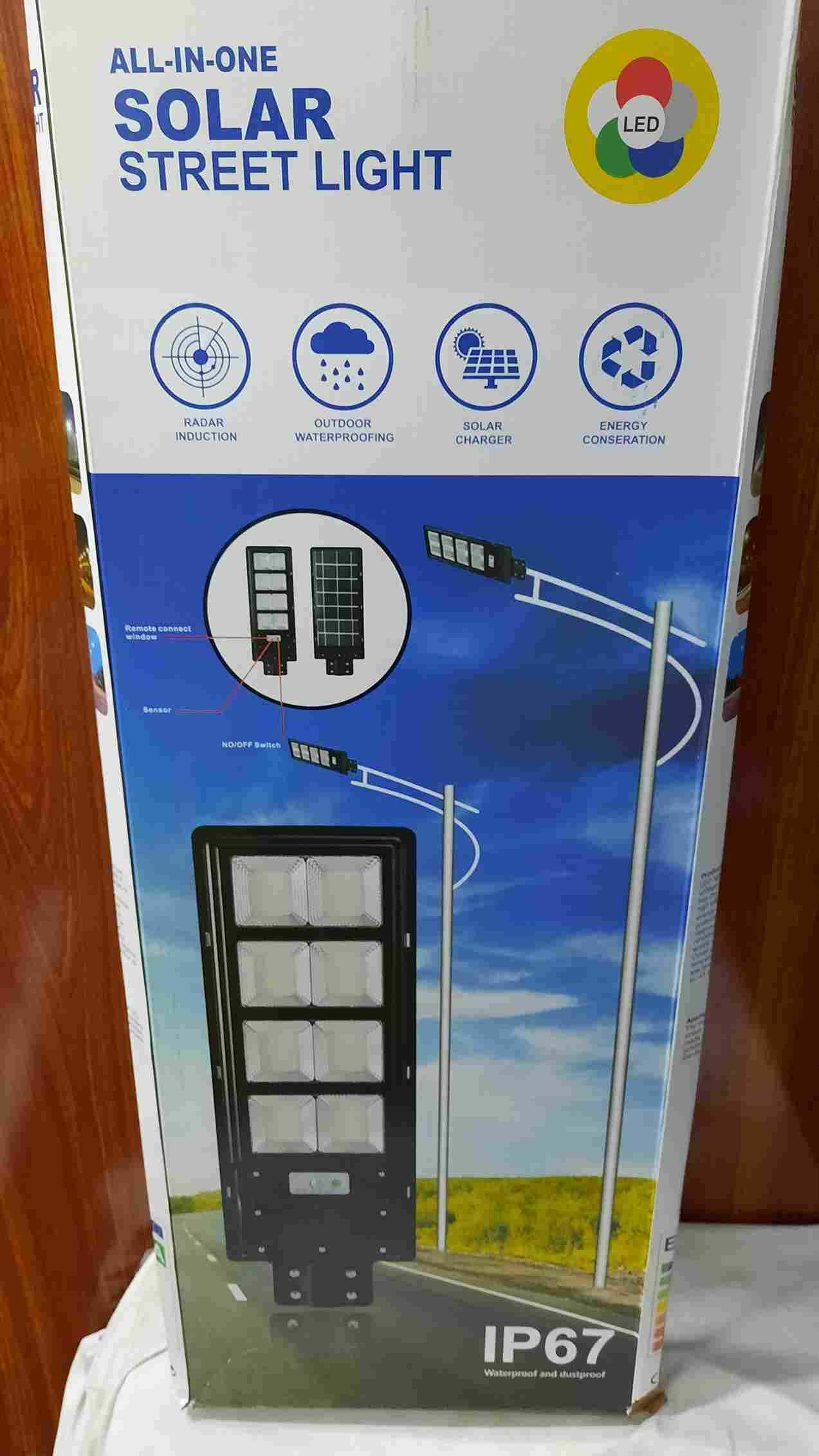 8 LED All In One Solar Street Light