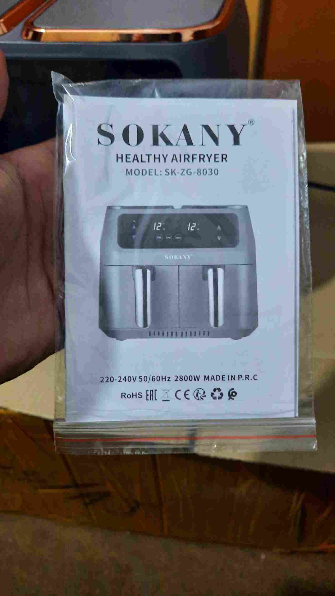 Sokany Dual Zones 8L Digital Air Fryer