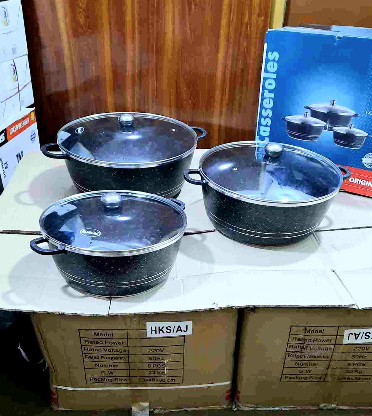 Germany Lot Imported  Granite 6 Pieces Jumbo Cookware Set