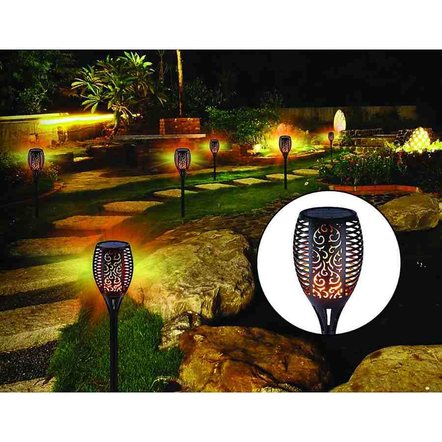 LED solar flame out door garden light