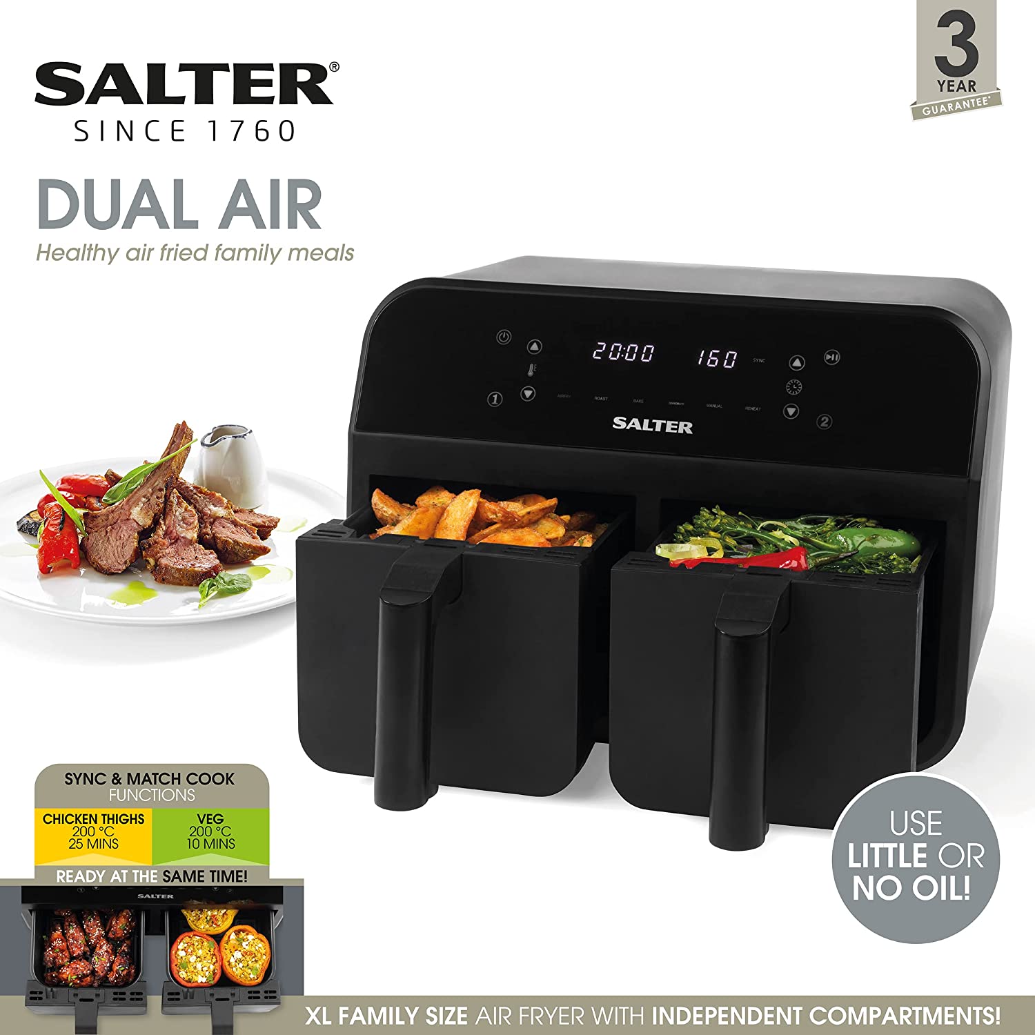 Germany Lot Imported Original Dual Zone Digital Air Fryer