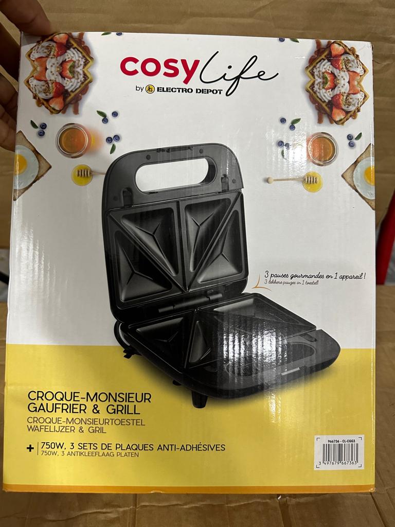 COSY Croque 3 in 1 Sandwich, Waffle & Grill Maker