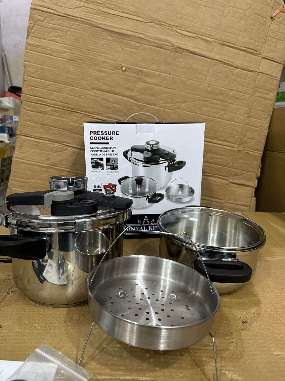 GERMANY Lot 3 in 1 ROYAL KING Pressure Cooker Top Quality