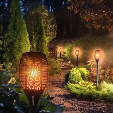 LED solar flame out door garden light